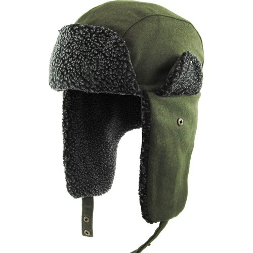 KBW-603 BLK Corduroy Aviator Trapper hat Trooper Ear Flaps Ushanka Eskimo Russian Warm Winter Cold