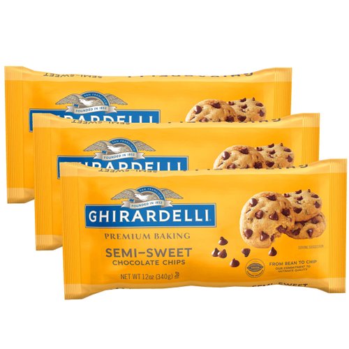 Ghirardelli Semi-Sweet Chocolate Chips - 12 Ounce (Pack of 3)