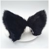 Cat Ears Hair Clips Halloween Kitty Fox Ears Barrettes Women Furry Kitten Headpiece Hair Pins Cat Hairpin Headband Christmas Party Decoration Cosplay Costume Cute Hair Accessories Black with Black