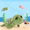 Karister 4Pcs Turtle Stuffed Animals with Babies Inside Shell,Sea Turtle Plush Toy 14'',Stuffed Turtle for Kids,Plush Turtle for Birthday Christmas or Baby Shower,Turtle Pillow,Tortoise Plush Toys