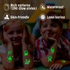 Partywind 290 Styles (30 Sheets) Luminous Space Tattoos for Kids Party Decorations, Glow Outer Space Party Supplies Favors with Astronaut/Rocket/Planet, Kids Games for Glow Party