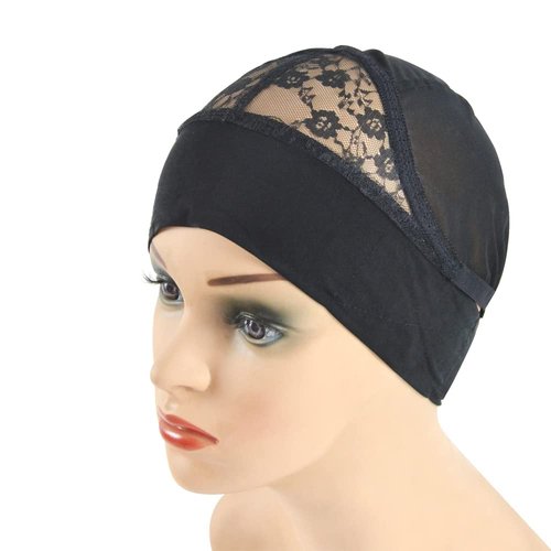 YANTAISIYU 1 Piece Headband Wig Cap Wig Grip Band Front Lace Wig Cap with Adjustable Elastic Headband Wig Caps for Making Wigs
