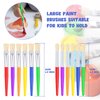 24 Pcs Joyooss Paint Brushes for Kids, Round/Flat Kids Paint Brushes Toddler Paint Brushes Paintbrushes Kids, Art Paint Brushes Kid Paint Brushes Paint Brushes Kids for Paint Brushes for Toddlers 1-3