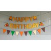 Camping Themed Birthday Party Decorations,Glitter Happy Birthday Banner with 3D Campfire Hanging Swirls,for Camper Camp Hiking Adventure Birthday Party Decor