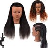 Morris Mannequin Head 100% Real Hair Training Head Manikin Head Cosmetology Doll Head for Hairdresser Practice HairStyling Braiding with Clamp Stand (16 Inch)