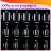 INENK Long Square Toe Nail Tips for Wide Nail Beds, Matte Pre-shaped Full Cover False Toenails Gel Tips Press on Nails, Summer Toe Tips for Soak off Gel Extension at Home DIY(300PCS 15SIZE)