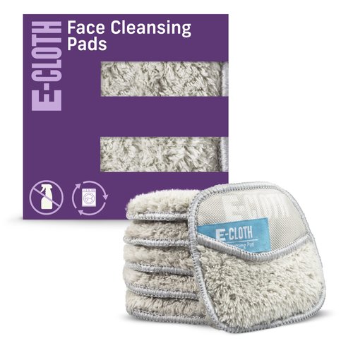 E-Cloth Face Cleansing Pads, 6 Premium Microfiber Makeup Remover, Ideal for Removing Makeup, Foundation, Mascara, Lipstick, 100 Wash Promise