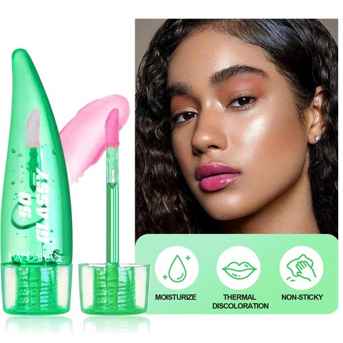 AKARY Lip Glow Color Changing Lip & Cheek Oil | pH Reacting Lip Color Thermal Discoloration Tinted Plumping Lip Oil Gloss | Long Lasting Moisture & Natural, Radiant Finish, 04