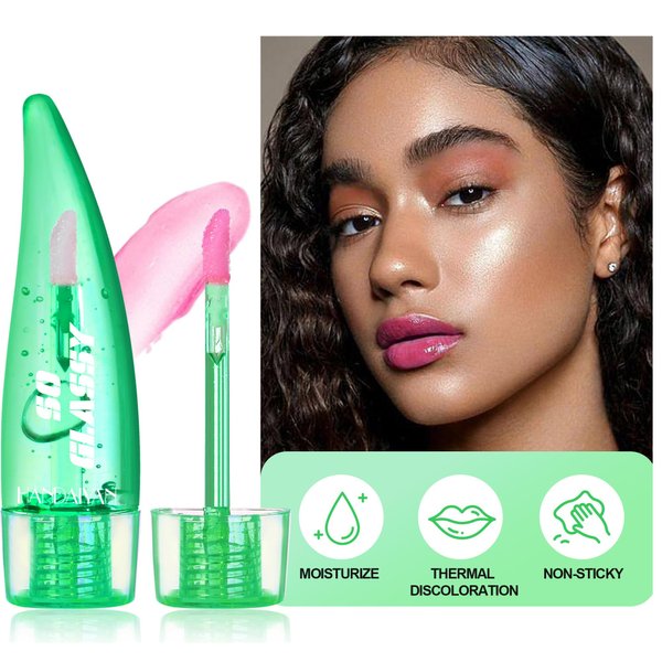 AKARY Lip Glow Color Changing Lip & Cheek Oil | pH Reacting Lip Color Thermal Discoloration Tinted Plumping Lip Oil Gloss | Long Lasting Moisture & Natural, Radiant Finish, 04