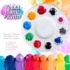 FANDAMEI White Round Paint Tray Palettes, Paint Palette Tray, Plastic Paint Tray Palette, Paint Palettes Paint Pallets with 10 Wells for Adults & Kids, for Painting or DIY Craft Class, 4 PCS