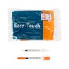 EasyTouch U-100 Insulin Syringe with Needle, 27G 0.5cc 1/2-Inch (12.7mm), Box of 100