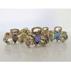 Generic Small bow shaped jeweled antique bronze hair claw clip Set A (Primary color: Pink), 1 Count (Pack of 1)