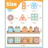 Montessori Toys for 1 2 Year Old Girl Boy, Toddler Toys Age 1-2, 1 2 Year Old Girl Boy Birthday Gifts, Education Toddler Puzzles for Wooden Toys Ages 1-3, Stacking Block Toys for Toddlers 1-3 - Coffee