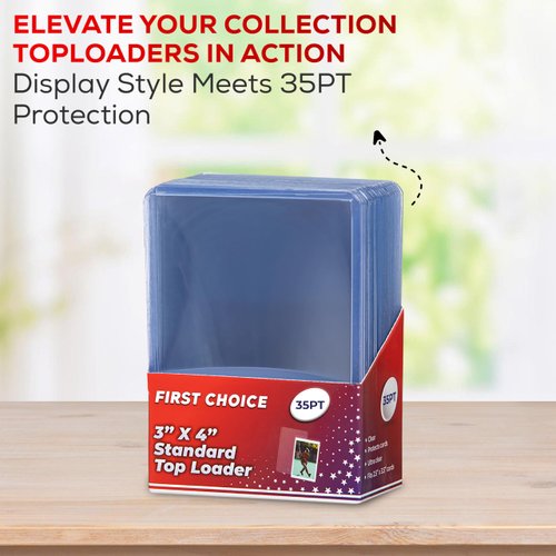 (50) Top Loaders for Cards 3x4 35PT Premium Standard Size Protector, Clear Card Holder Card Sleeves Protection for Pokemon Cards, Baseball Cards, Football Cards, Sports Cards, and Hockey Cards