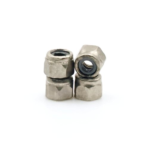 RACOFSB 24 Pcs Fingerboard Locknuts Professional Self Lock Nuts with Nylons Insert (Silver)