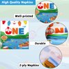 96 Pcs Ofishally One Birthday Party Paper Plate and Napkins Gone Fishing 1st Party Party Decorations Little Fisherman Tableware Set Disposable The Big One Birthday Supplies for Party Favors 24 Guests