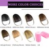 Clip on Bangs Real Human Hair Clip in Bangs Extensions Light Brown Air Bangs Fringe with Temples Hairpieces for Women Curved Bangs for Daily Wear(6# brown Bangs)
