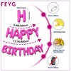 Hot Pink Happy Birthday Balloons Banner,16 Inch Mylar Foil Letters Set,Inflatable Reusable Party Decor,for Women,Men,Kids Boys & Girls Birthday Decorations Party Supplies