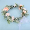 Wiwpar Boho Flesh Floral Headband Flower Garland Wedding Photo Prop Leave Headpiece Flower Wreath Headband with Adjustable Ribbon for Women Party Birthday Gift Halloween Costume Accesso (Flesh)