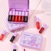 6 Colors Grapes Lip Tint Stain Set, Korean Velvet Lip Stain Watery Lip Stain Tint Moisturizing Mini Liquid Lipstick Set, Long Wearing, Non-Stick Cup, Waterproof, High Pigment, Lip Tint Makeup
