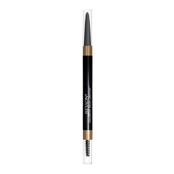 Revlon Eyebrow Pencil & Powder, ColorStay Brow Creator 2-in-1 Eye Makeup with Spoolie, Longwearing with Precision Tip, 615 Soft Black, 0.23 Oz