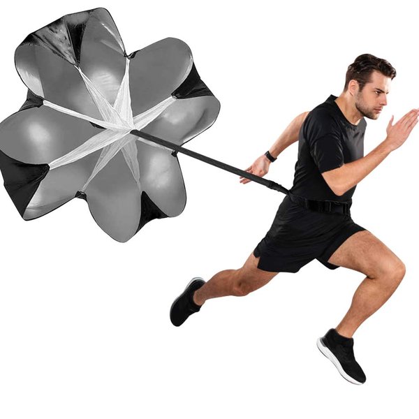 KEYPOWER Running Speed Training 56" Parachute with Adjustable Strap Speed Chute Resistance Running Parachute for Adults