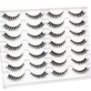 Pooplunch False Eyelashes Wispy Cat Eye Look Natural Clear Band Fluffy Short Accent Lashes Faux Mink Lashes Fake Eyelashes 14 Pair Pack