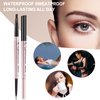TurritopsisD Eyebrow Pencil, Brow Pen Dual-ends Thick & Fine Tip Retractable Waterproof Long-lasting Natural Eye Brows Makeup with Eyebrow Trimmer (Light Brown)