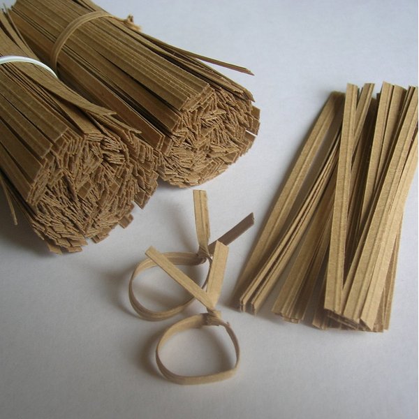 200pcs Kraft 7"(18cm) paper twist ties - Won't Rip or Pull Off Reusable Bread Ties for Party Cello Candy Coffee Treat Bags Cake Pops