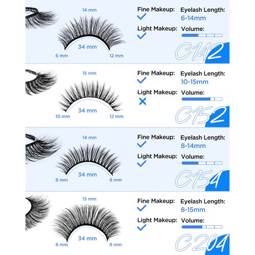 BEYELIAN False Eyelashes Natural Look 20 Pairs Strip Lashes, Wispy Lash Pack Soft 3D Volume Faux Mink Lashes That Look Like Extensions C-MIX-1