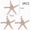 3Pcs Pearl Starfish Rhinestones Hair Clips Hair Barrette Headwear Bobby Pin Hairpin Headwear Bang Clamps Bridal Flower Girl Accessories for Women Girls