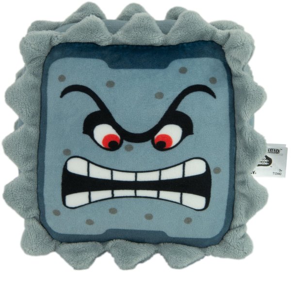 Club Mocchi Mocchi- Super Mario Plush - Thwomp Plushie - Squishy Mario Toys - Plush Collectible Mario Figures - Soft Plush Toys and Mario Room Decor - 6 inch