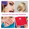 100 pcs Face Rhinestones, Colorful Aurora Self Adhesive Diamonds Face Sticky Gems with Tweezers Fabric Butterflies Multi-Style Sequin Stickers for Women Face Body Makeup