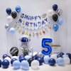 40 Inch Giant Navy Blue Number 5 Balloon, Helium Mylar Foil Number Balloons for Birthday Party, 5th Birthday Decorations for Kids, Anniversary Party Decorations Supplies (Navy Blue Number 5)