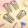Gjinxi Hair Side Combs 4 Pcs Hair Fork Clips Hair Pins Combs Metal Buns Updo U-Shape 4 Prong Hair Sticks Hairpin Styling Tool Accessories Twist Black Headpieces for Women Girls Decoration