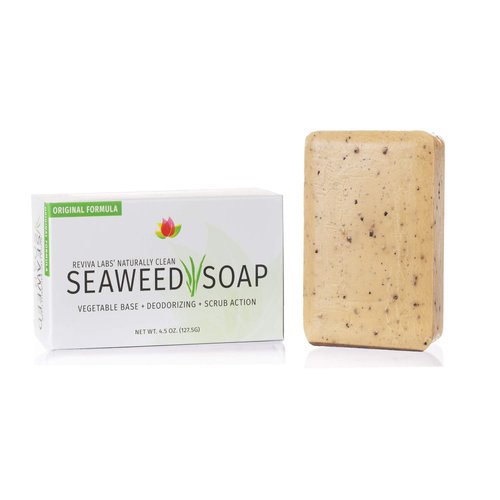 Reviva Seaweed Soap - 4 Pack - Organic Seaweed Face Scrub and Exfoliating Body Scrub Soap Bar - 4.5 oz. Vegetable Base Natural Bar Soap and Seaweed Bath Detox Soap Made in the USA