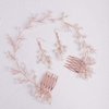 fxmimior Bride Hair Accessories Crystal Hair Vine Earrings Sets Headband Wedding Hair Comb Evening Party Hair Piece (rose gold) (headband& earrings)…