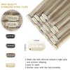 FUBILI Clip in Hair Extensions Real Human Hair Light Blonde Highlighted Golden Blonde for women Human Hair Clip in Extensions 12 Inch 80g 5pcs Straight Remy clip on Hair Extensions