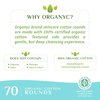 Organyc 100% Certified Organic Cotton Makeup Pads – Natural Unbleached Makeup Remover Rounds (70 Count)