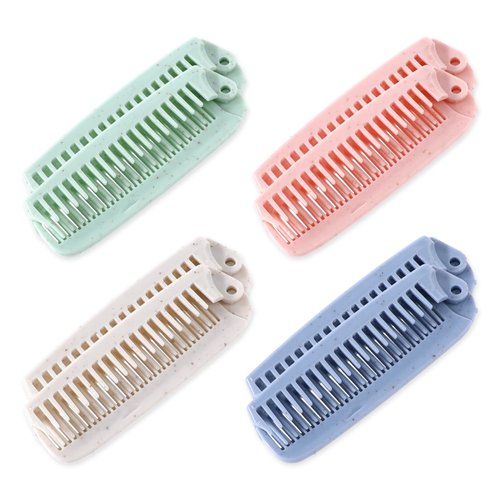 8 PCS Wheat Straw Foldable Hair & Makeup Comb Travel Comb for Women Double Headed Hair Parting Comb Portable Compact Tail Lifting Comb Collapsible Hairdressing Brush for Men Gym Car Purse Office