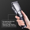 FADEKING® Professional Hair Clippers for Men - Cordless Hair Clippers, LCD Display Barber Clippers for Hair Cutting & Mens Grooming with Travel Case(Silver+Black)