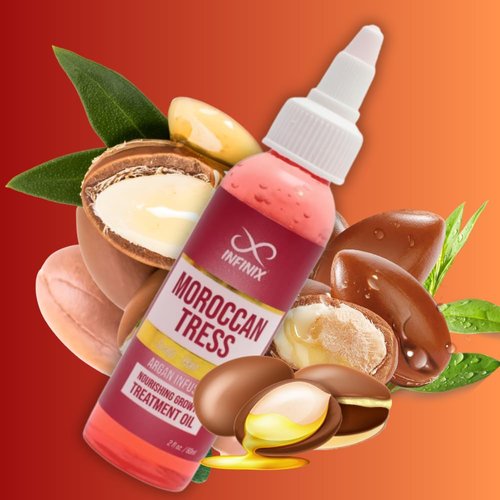 Infinix Treatment Hair Oil - Moroccan Tress - Argan Infused- Jamaican Castor Oil - Nourishing Gro...