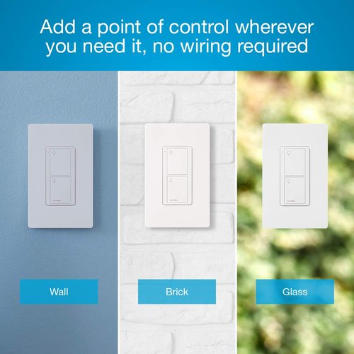 Lutron 2-Button Pico Smart Remote Control for Caseta Smart Switch, PJ2-2B-GWH-L01, White