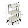 Dollhouse Cart 1/6 Miniature Handcart Rolling Cart 3 Layers Storage with Wheels for Mini House Kitchen Furniture Restaurant Cart Trolley Dining Cart Shelf Accessories Garden Decoration (Beige)