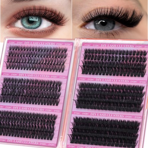 EMEDA Lash Clusters 30D+40D+50D+60D+80D+100D Variety 476PCS D Curl Volume Eyelash Clusters Wispy Individual Lash Extension Mix 10-16MM Natural Lashes Clusters DIY Cluster Eyelash Extensions