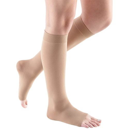 mediven Comfort for Women, 15-20 mmHg – Open Toe, Knee High Compression Stockings, Semi-Transparent Hosiery, II-Standard, Natural