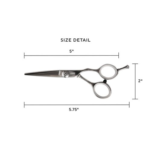 Cricket Logo Gold Series Pro 5” Hair Cutting Shear Professional Stylist Barber Haircutting Scissors, Stainless Steel, Convex Edge, Includes a Hair Dryer Gift