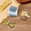 Mauproy 50PCS Single Pocket Coin Sleeves, 2.1 x 2.1 Inches Clear Plastic Coin Holders Individual Coin Protectors Small Pouches for Coin Currency Bills Collectors