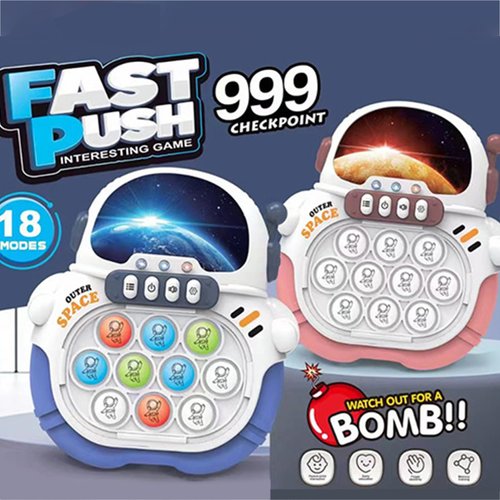 Apinowin Quick Push Pop Game Kids Game Toys, Fast Push Handheld Game for Kids 3-8, Bubble Stress Pop Game, Autism Sensory Toys, Birthday Gifts for 8-12 Year Old Boys, Girls, Teens (Blue)