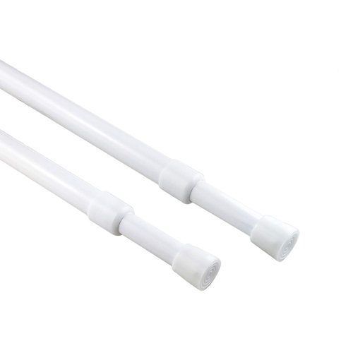 KXLIFE 2 Pack 5/8" Tension Curtain Rod, RV Tension Bars, Cupboard Rods White 10 to 16 Inch